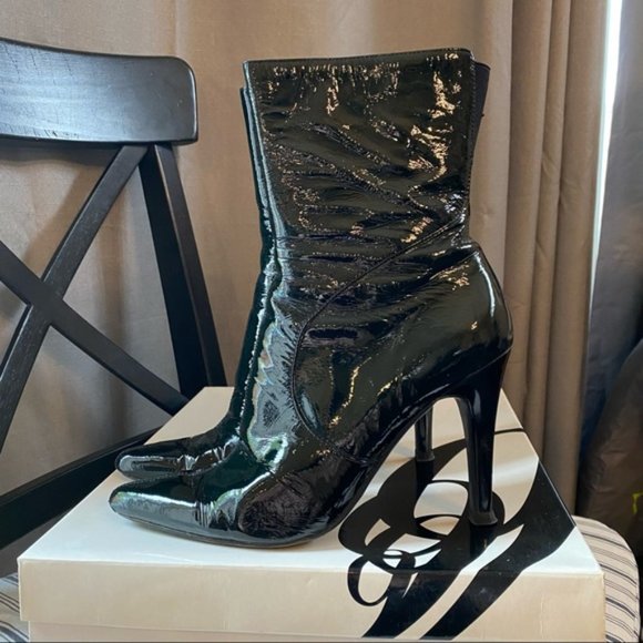 Nine West Ankle Boots in Dark Green Patent Leather - Picture 5 of 10